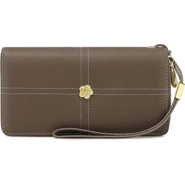 Portefeuille En Cuir Véritable Jaune