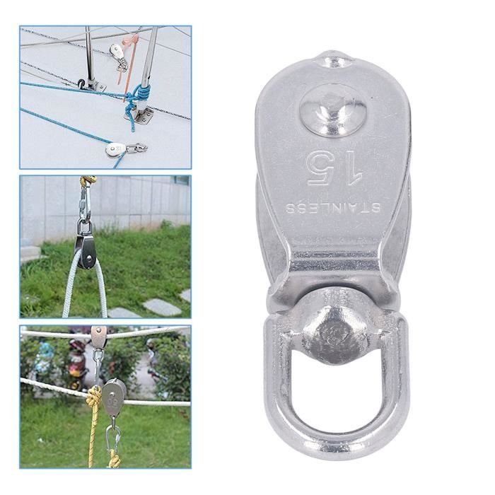 Poulie Simple Pivotante En Inox 316 - Diamètre 1-1/4 Pouce - Pour Levage, Cordage, Bateau