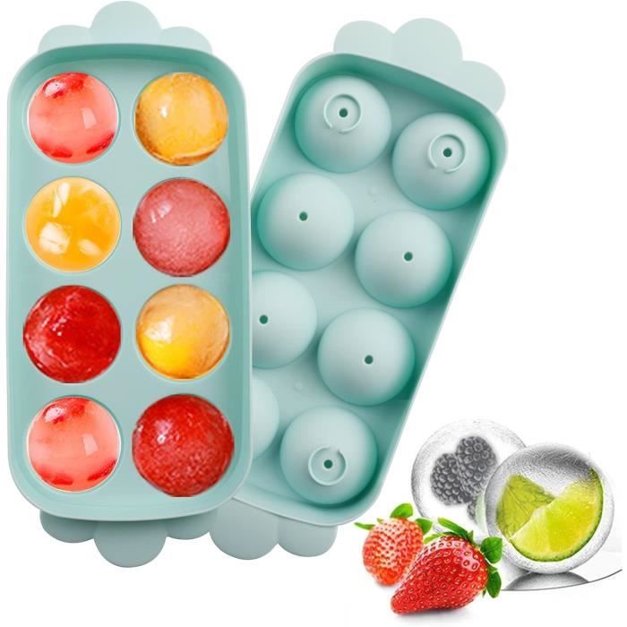 Set De 4 Bac Glacon Silicone, Moules À Glaçons Bacs À Démoulage Facile Glaçons Avec Couvercle