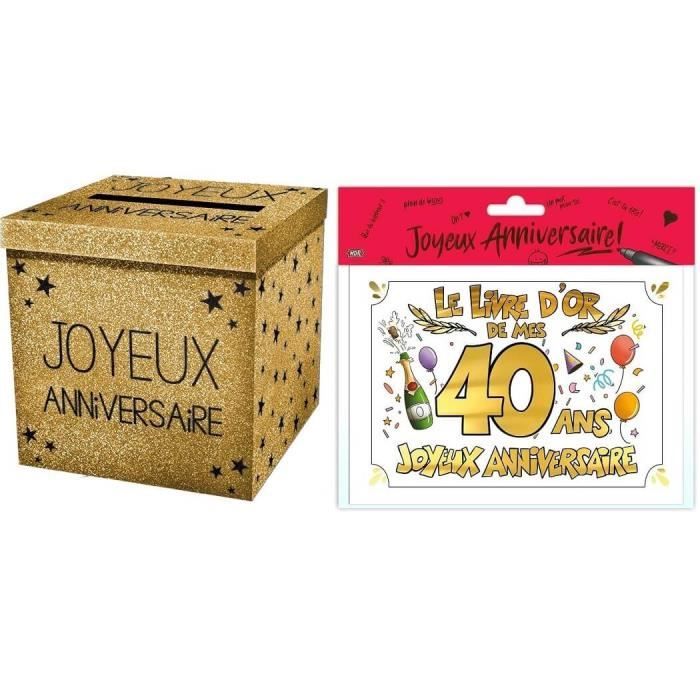 Urne Et Livre D Or Anniversaire 40ans Multicolore Or X1 R Urnep00or Ldor04 Cdiscount Beaux Arts Et Loisirs Creatifs