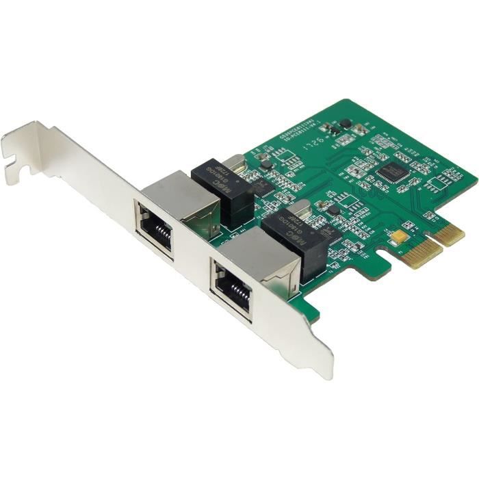 Carte Réseau Ethernet Gigabit Double Port Bewinner – PCI Express, Puce Intel 82546, 2 Ports RJ45, 10/100/1000 Mbps, Pour PC Bureau