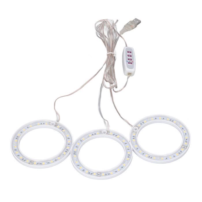 Lampe Croissance LED 4 Têtes - Spectre Complet, Minuterie 4/8/12h - Pour Plantes D'Intérieur, Jardinage