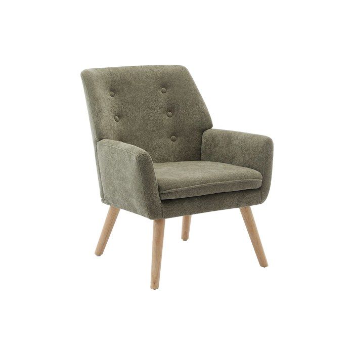Fauteuil en tissu vert SERINO