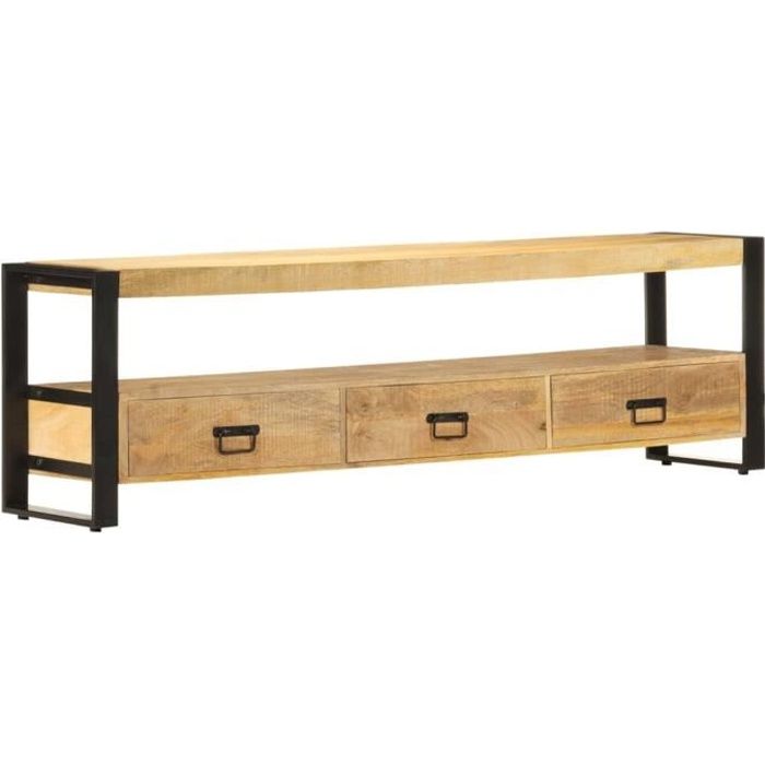 vidaXL Meuble TV 150x30x45 cm Bois solide de manguier 247906