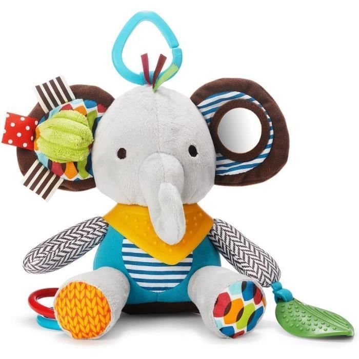 Peluche ??l?�phant d'Activit?�s avec Anneau de Dentition - Jouet d'??veil - Naissance B?�b?� 