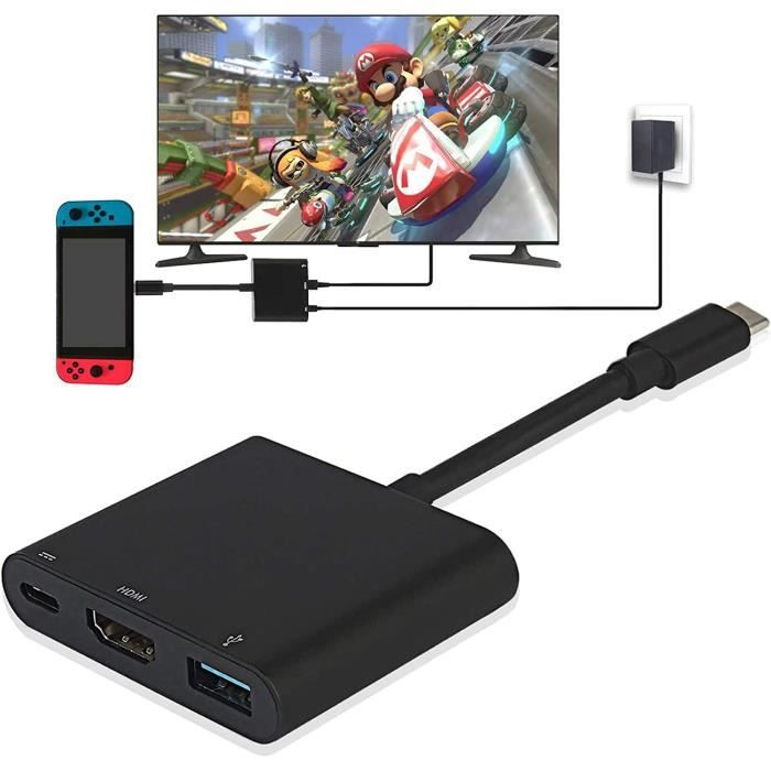 Nintendo Switch Adaptateur HDMI USB Type C vers 4K 1080 HDMI Convertisseur  Cȃble pour Nintendo Switch / Macbook Pro / Samsung Galaxy - Cdiscount Jeux  vidéo