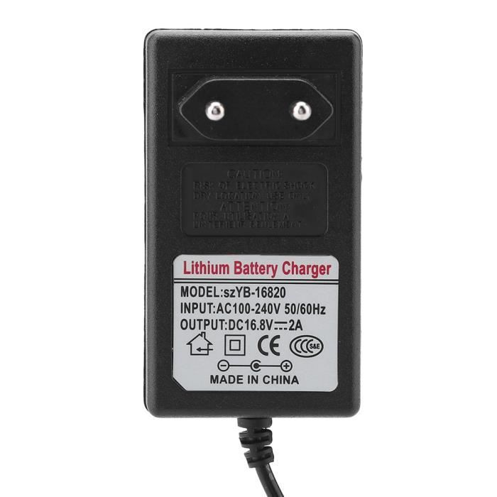 Restokki Chargeur Batterie Lithium-Ion AC100-240V DC 16.8V 2A - Adaptateur Secteur Fiable