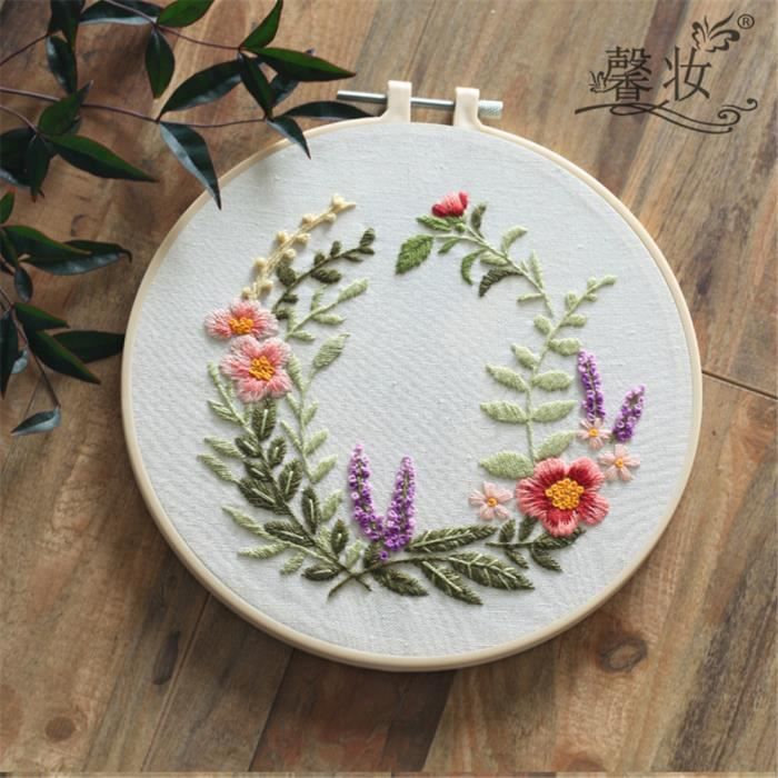 Kit Broderie Punch Needle 3 Pièces Pour Débutants - Motifs Floraux Et Points De Base Avec Outils Complets