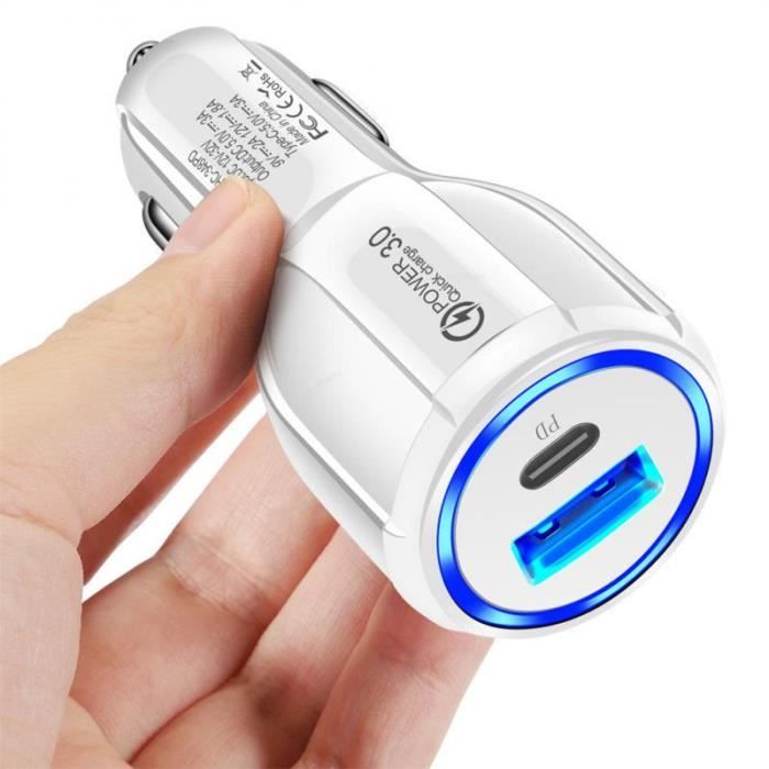 Chargeur rapide allume cigare 20W-3A