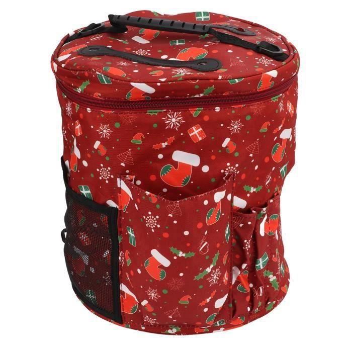 Sac De Rangement Pour Laine Et Accessoires Tricot - Motif Papillon Rouge/noir, 28x21 Cm - Portable, Pratique - 5