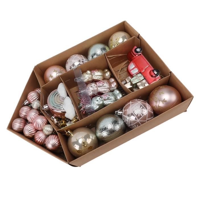 Perfk Ensemble D'ornements De Boules De Noël 44 Pièces, Décorations Suspendues Pour Arbre De Noël, Gouttes Suspendues Légères Pour Fournitures De
