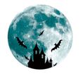 Autocollant mural amovible lune lumineuse décoration d'Halloween à la maison @ouniondo 3540-1