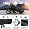 Housse de Protection pour Moto Exterieur, Couverture Imperméable en Polyester 210T pour Moto, Scooter, Taille: XXL, Couleur: Noir-1