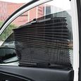 Rideau de fenêtre latérale rétractable automatique, pare-soleil pour voiture et camion, rideau plissé d'été  Black-1