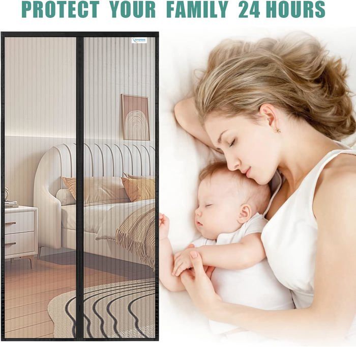 Moustiquaire Porte Magnétique,80 * 80cm Rideau De Porte Antimoustique