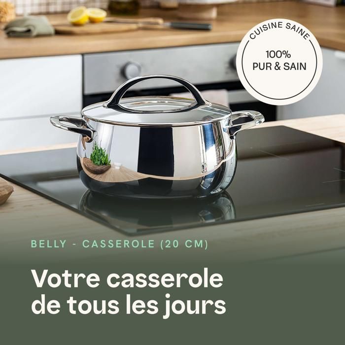 Faitout Home 20 Cm En Acier Inoxydable Avec 2 Poignées - Fond Induction