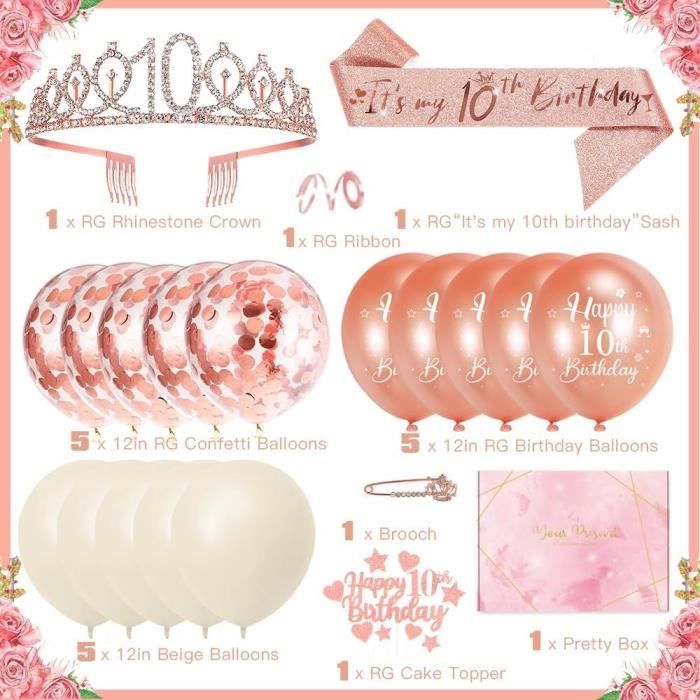 Déco Anniversaire 13 Ans Fille - Couronne Diadème Or Rose & écharpe | Cadeau Teen, Fête, Photo