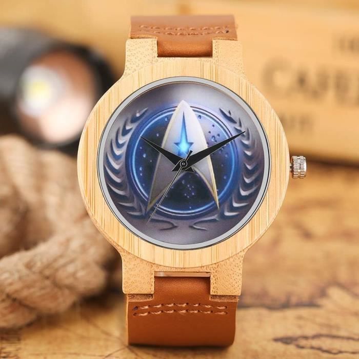 Star Trek Montre Bracelet En Bambou Pour Homme Fait Main Bracelet