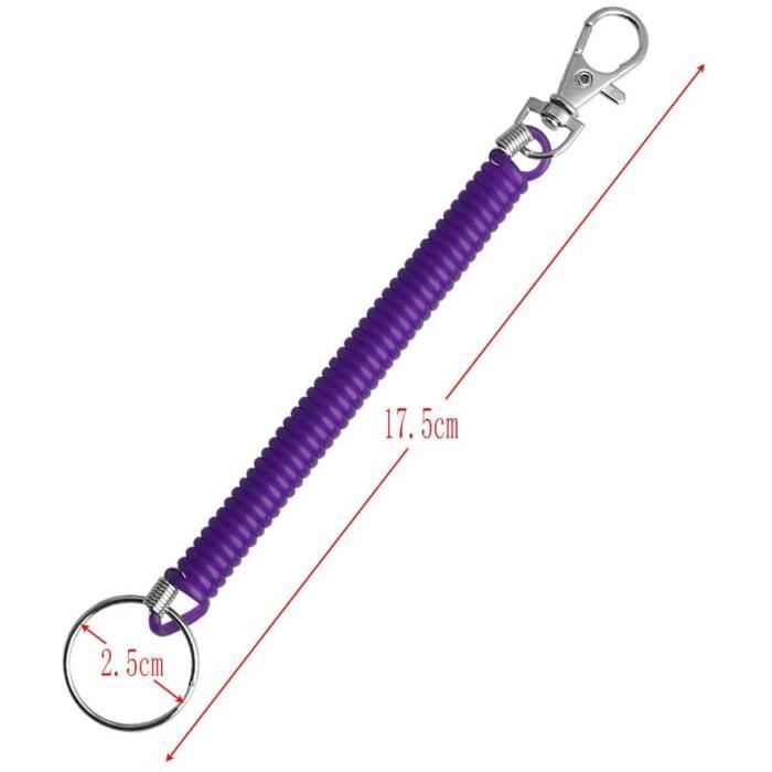 Lot De 9 Bracelets Porte-Clés Extensibles En Spirale - Coloris Assortis - Neuf Avec Étiquette