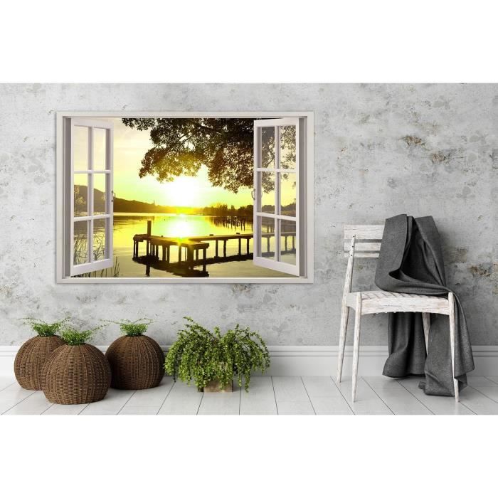 Tableau En Verre Trempé VA Art-Glass – Arbres, Mer, Ciel, Coucher De Soleil, Toute Taille