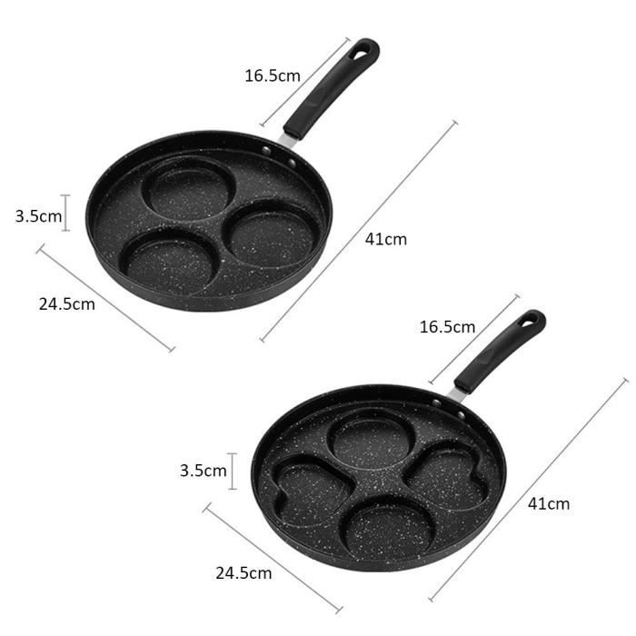 BIVGOCLS-2 in 1 Poêle à Pancakes-Poêle à Omelette Antiadhésive en