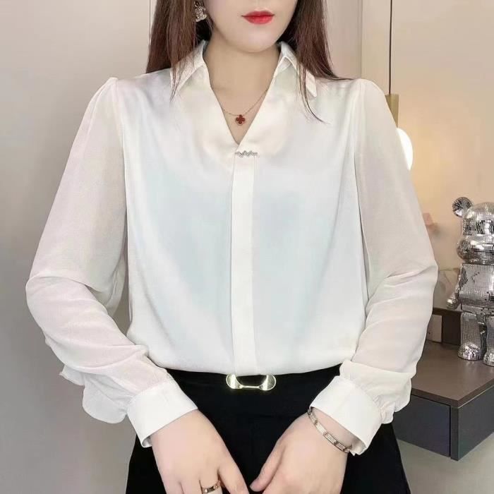 Chemise Femme couleur unie douce Confortable Classique Confortable