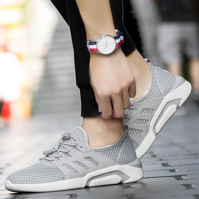 GO Chaussure de sport homme Haut qualite Respirant Mode Gris Cdiscount Chaussures