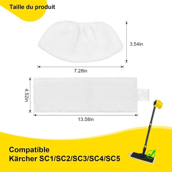 Lot de 4 Chiffons compatibles avec Le NettoyEU VapEU Folletto SP600 Lot de 4 Chiffons compatibles avec Le NettoyEU VapEU Folletto SP600