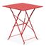 Relaxdays Ensemble table et chaises de bistrot ronds 60 x 60 cm pliants en métal jardin extérieur rouge 