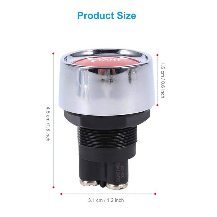 Bouton De Démarrage Moteur 12V/24V – Rouge, Universel Pour Voiture, SODIAL !
