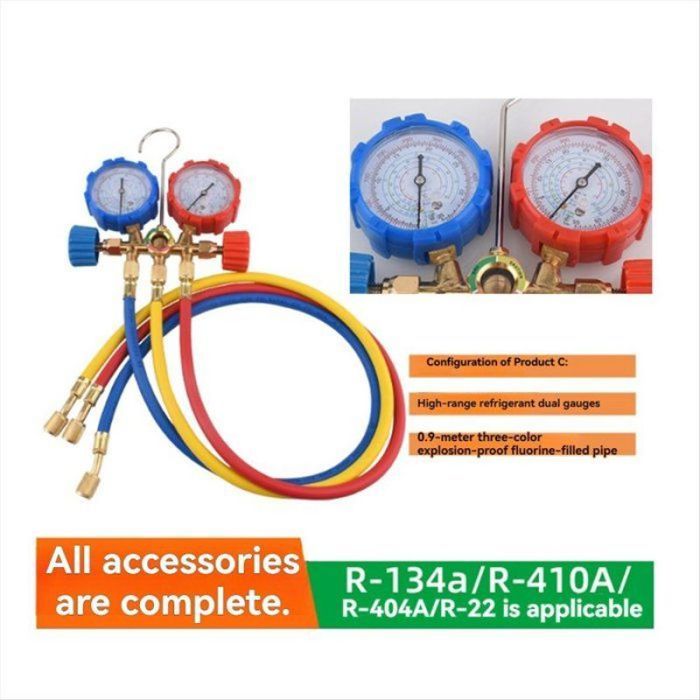 Manometre R134a Manomètre de Pression de Neige pour Tableau de Fluorure R134A Ensemble ...