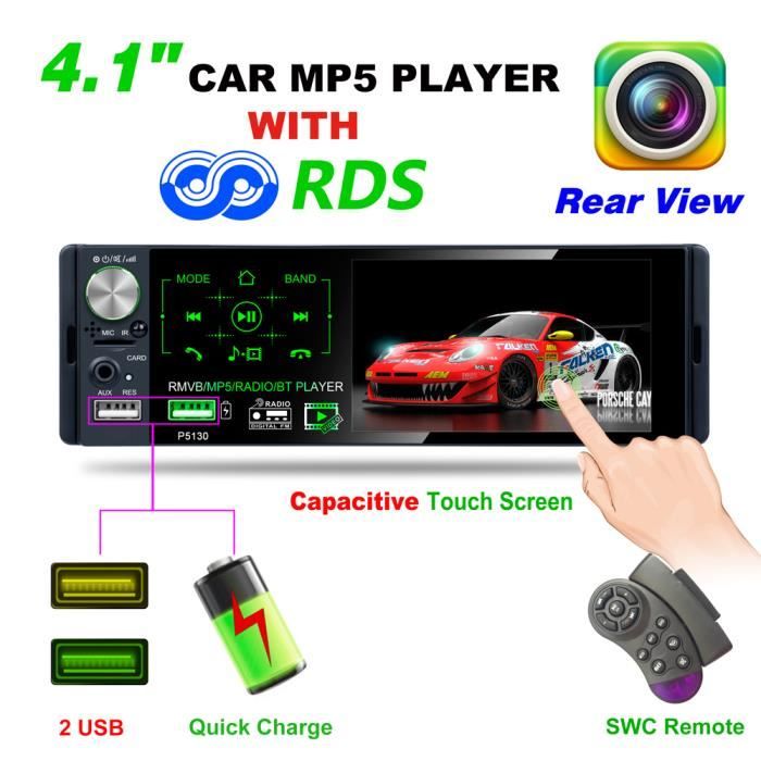 Radio Mic Rds Score Avec 12 Caméra Led - Autoradio stéréo avec écran tactile, 1 din ...