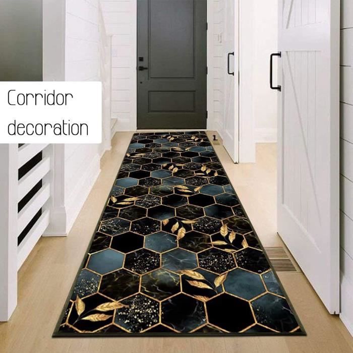 Tapis De Couloir Au Metre Antiderapant Lavable Long Moderne Motifs Géométriques Tapis De Couloir