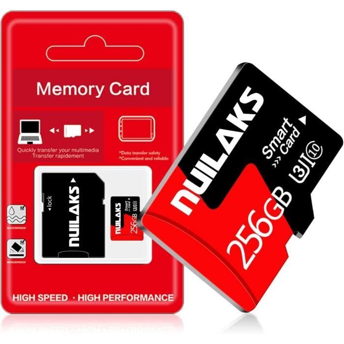 Carte mémoire Micro SD 256 Go Carte mémoire Haute Vitesse Classe 10 pour Carte  mémoire Nintendo Switch pour Smartphones, A46 - Cdiscount Appareil Photo