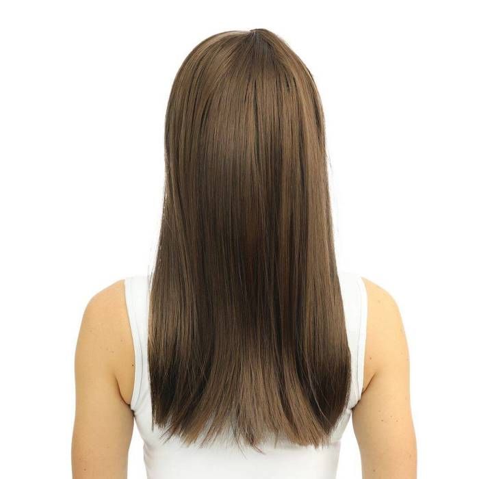 Perruque Longue Femme Donna 2, Brun Foncé Synthétique - Taille Moyenne, Raie Libre - Neuf Avec étiquettes