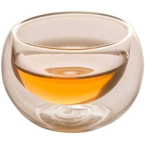 Théière en verre 600 ml + 6 tasses à thé + réchaud avec filtre en verre et  couvercle