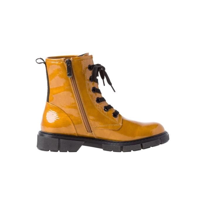 Bottines Femme Marco Tozzi 25282 27 Jaune Lacets Synthetique Talon Plat 3cm