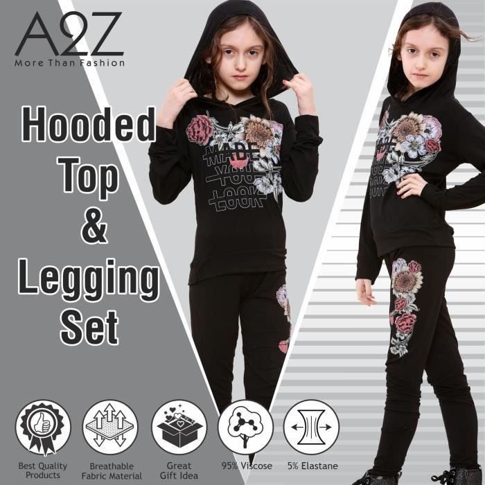 Made You Look Imprim Noir Tops Mode Legging t Tenue Ensemble Pour Filles ge 5 13 Ans