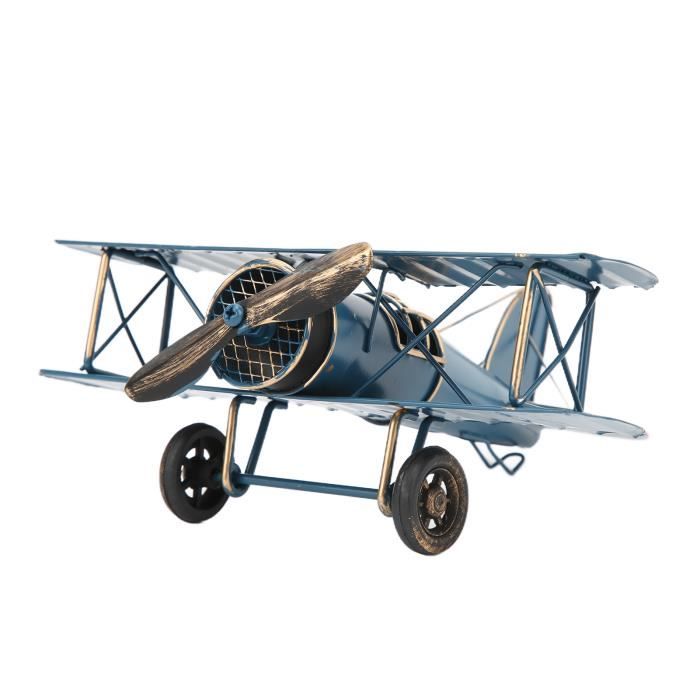 Avion De Chasse Rétro En Fer – Miniature Décorative Vintage Pour Bureau Ou Salon