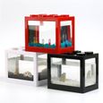 Aquarium,Mini Aquarium rectangulaire 7 couleurs, petit bloc de construction, décoration de Table à thé, pour la maison, - Type Pink-3