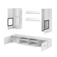 Composition de 5 meubles design pour salon couleur chêne et gris anthracite collection CONNOR-3