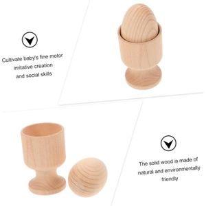 Oeuf Coque EKFJAELL Lot De 2 Coquetiers En Bois (hêtre) De Qualité Supérieure - Environ 11,5 X 7 Coquetier Oeuf Ceramique