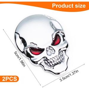 Micro Traders Autocollant 3D En Métal Motif Tête De Mort Punisher - Étanche - Décoration Logo Cranium - Pour Voiture, Camion, Moto, Réfrigérateur, Porte D'ordinateur, Titane Argenté