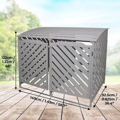 Melko Habillage De Poubelle Boîte Simple 120 Litres De Bois 73 X 85 X 127 Cm, Mur Du Fond Inclus