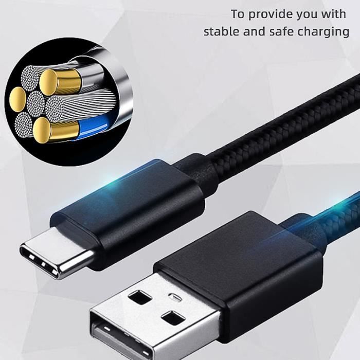 Câble de Charge USB-C Tressé pour Manettes PS5 Dualsense - Under
