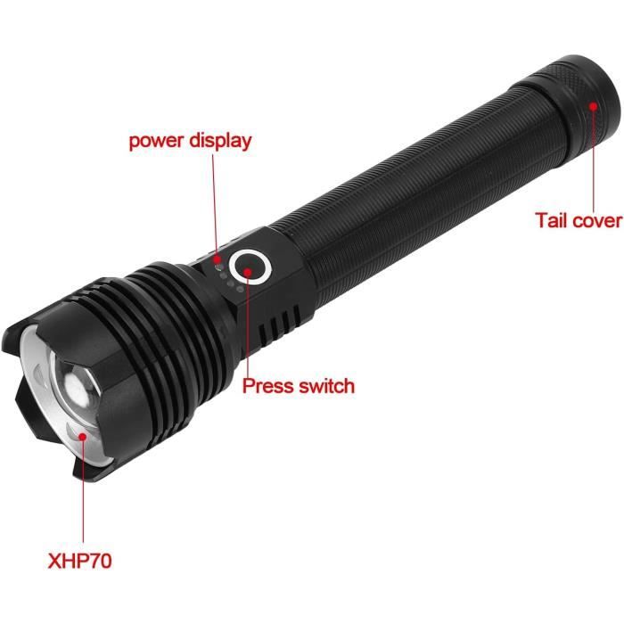 Generic Lampe de poche rechargeable USB XPE Portable puissant 3 Modes à  Zoom télescopique pour Camping à prix pas cher