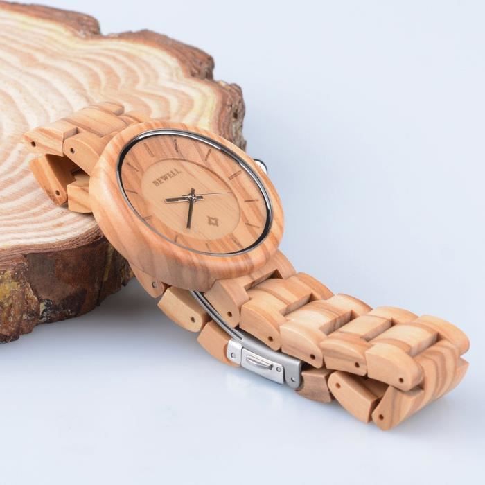 Montre en bois best sale femme pas cher