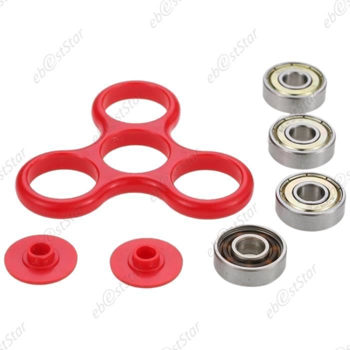 TD® Lot 2 Fidget Hand Spinner-Jouet Triangle Adultes Enfants- Jouet De Doigts- Décompression- Anti Stress- ROUGE-BLEU - Jeux - Jouets