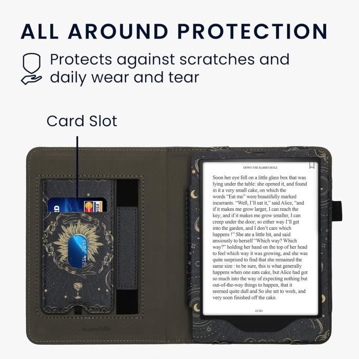 Étui en tissu pour Kindle Paperwhite et Kindle Colorsoft d', protège tout en étant pliable, léger et résistant à l'eau