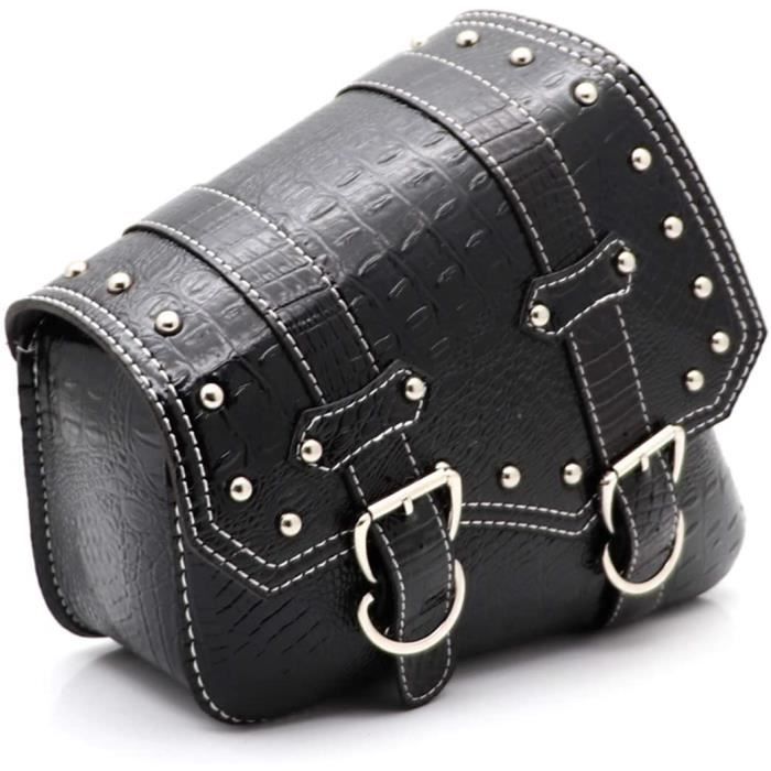 Sacoche Cavalière Moto en Cuir PU Sacoche Latérale Étanche Sacoches  Cavalières 1 Paire Noire - Cdiscount Auto